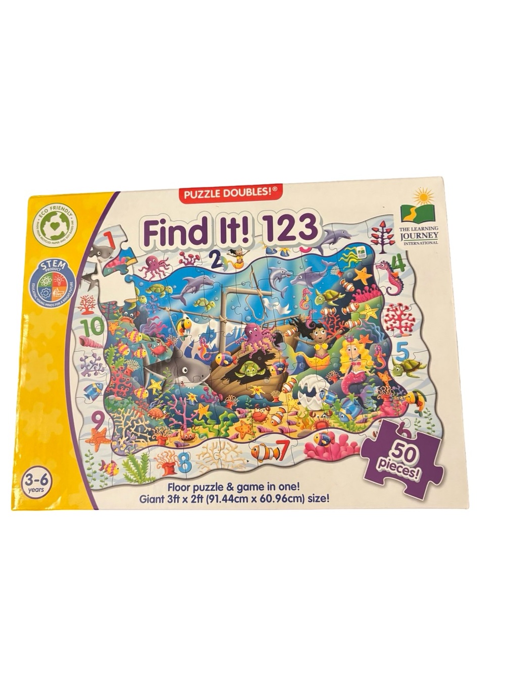 The Learning Journey Find It! 123 Kids Floor Puzzle - Colorful Blue Ocean Theme